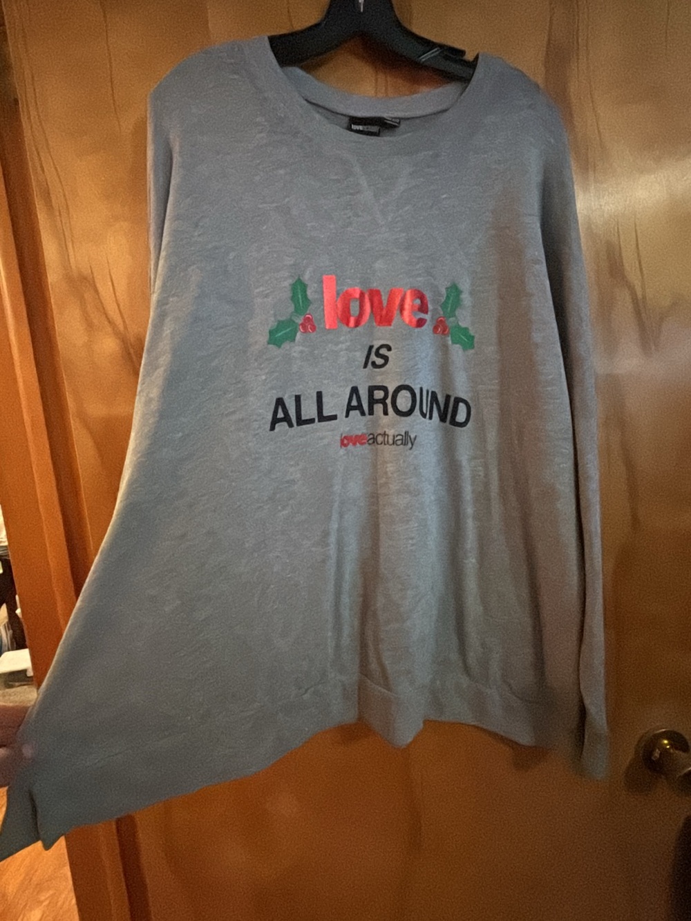 Lane Bryant Gray Holiday Graphic Sweatshirt - "Love is All Around"